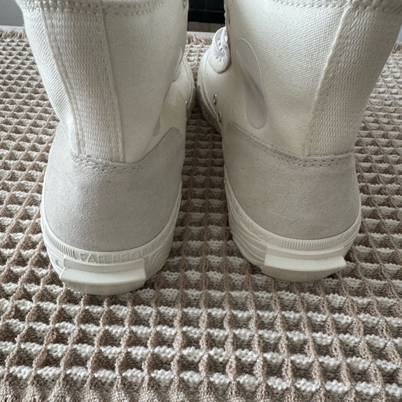 Converse White Cream Canvas High-Top Sneakers - Picture 5 of 9